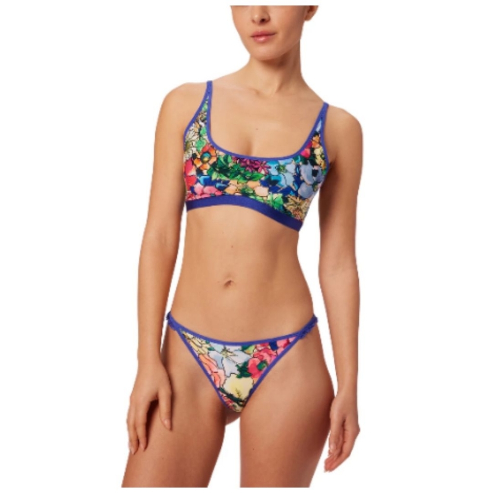 Parade‎ Floral Print Scoop Bralette and Ruffle Thong Set